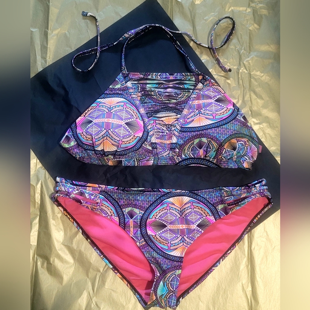 YMI Strappy High Neck Halter Bikini